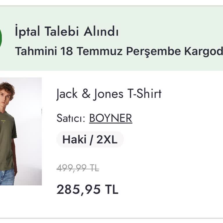 Boyner Online Alışverişimde Talebim Olmaksızın İptal Olunan Ürünüm