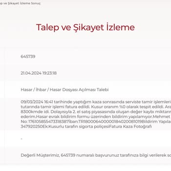 Sompo Sigorta Değer Kaybı Tutarını Ödemiyor