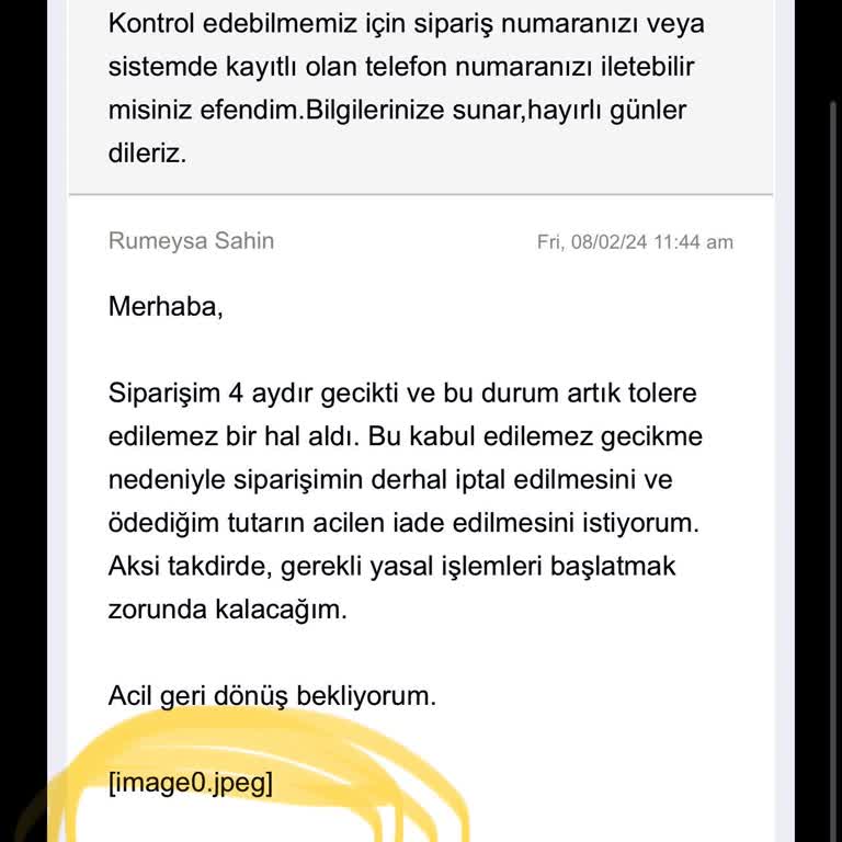 Sefamerve Bestellung Lieferung seit 4 Monaten ausstehend