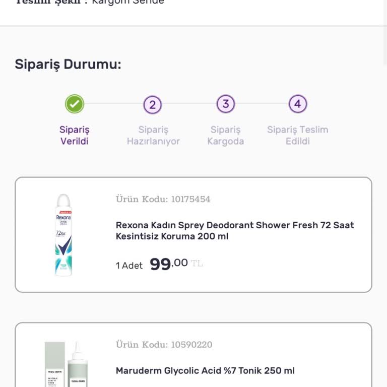 Gratis Siparişimde İlerleme Olmaması