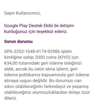 Google Play Kiyo Live'da İzinsiz Harcamalar Ve Para İadesi Talebi