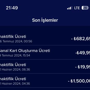 Ozan Elektronik Para İnaktiflik Ücreti Nedeniyle Hesap Bakiyesi Sıfırlandı