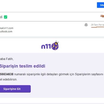 Satıcı "N11" Ürünü İade Almamak İçin Çevirdiği Dümenlere Bakın.