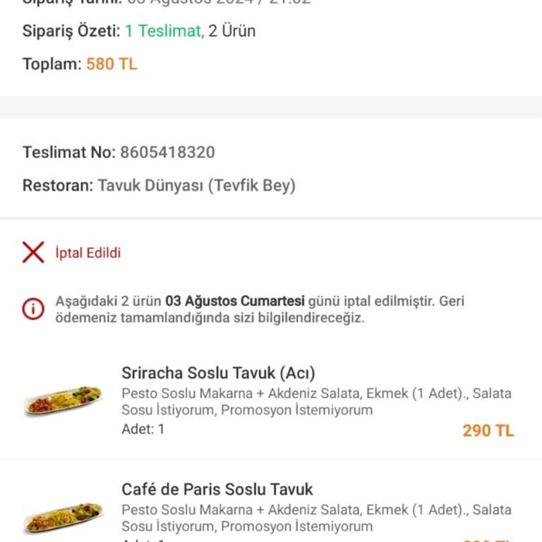 Trendyol Yemek Trendyol GO Yemek Teslimat Sorunu