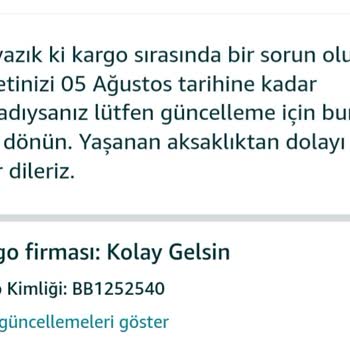 Kolay Gelsin Kargo Firması Geldik Evde Yoktunuz Hızlı Teslimat Sorunu