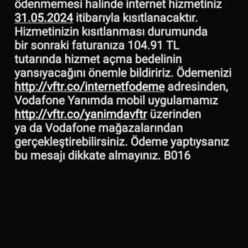 Vodafone Net Ve Vodafone Pay Yaşattığı Mağduriyet