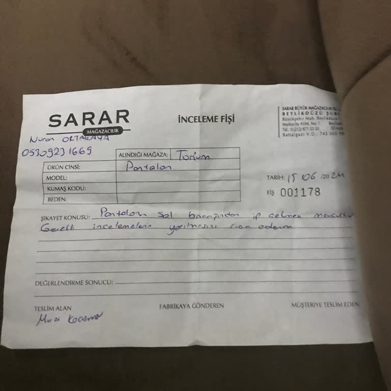 Sarar Mağazasında Beklenmedik Pantolon Sorunu