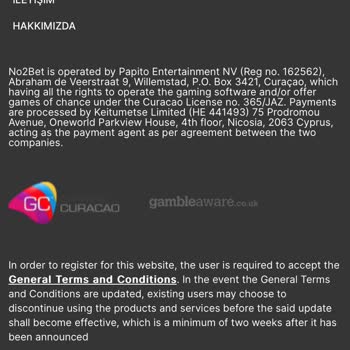 No2Bet Para Çekme Talebi Reddedildi Ve Canlı Destek Sorunu