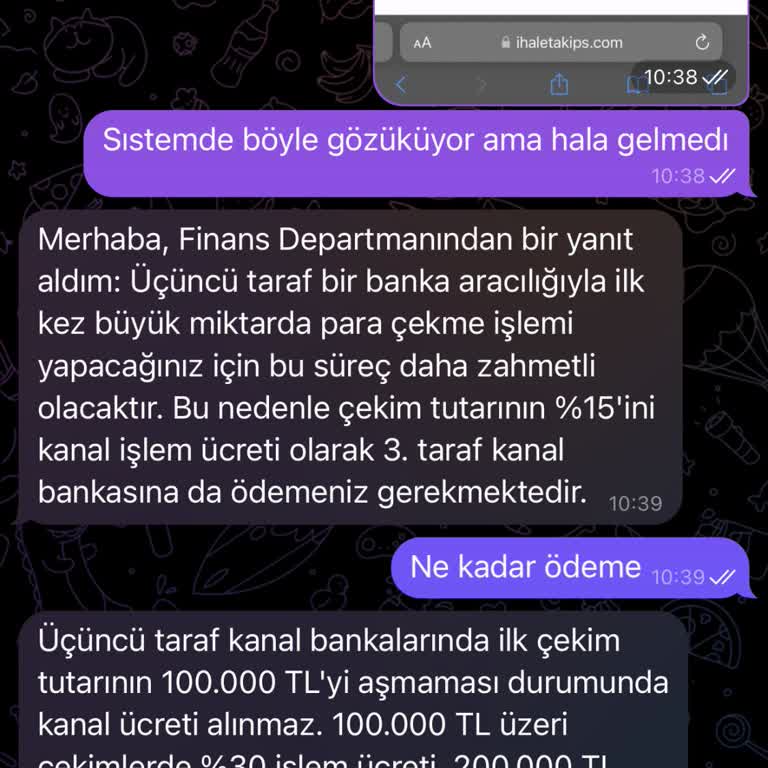 ihaletakips isimli sahte bir siteden Paramı Geri Alamadım