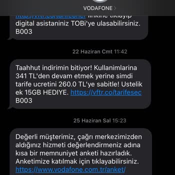 Vodafone Yanlış Bilgilendirme Nedeniyle Yüksek Fatura Şoku