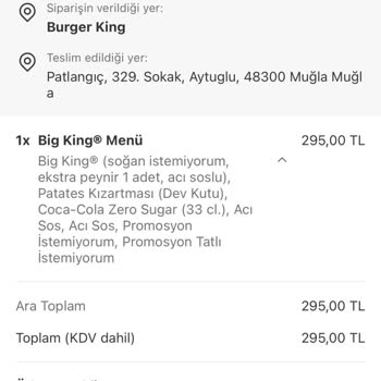 Burger King Yanlış Sipariş Ve İlgisiz Müşteri Hizmeti