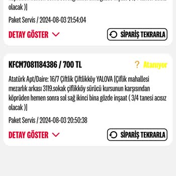KFC Yalova Şubesi Sipariş Sorunu Ve İletişim Eksikliği