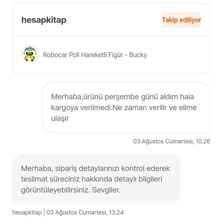 Hepsiburada Hesapkitap Adlı Satıcıdan Bir Türlü Kargolanmayan Ürün