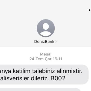 Denizbank Şikayetime Çözüm Bulmuyor