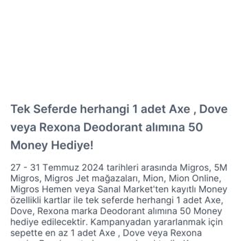 Migros Kazanılan Hediye Money Puanları Vermiyor.
