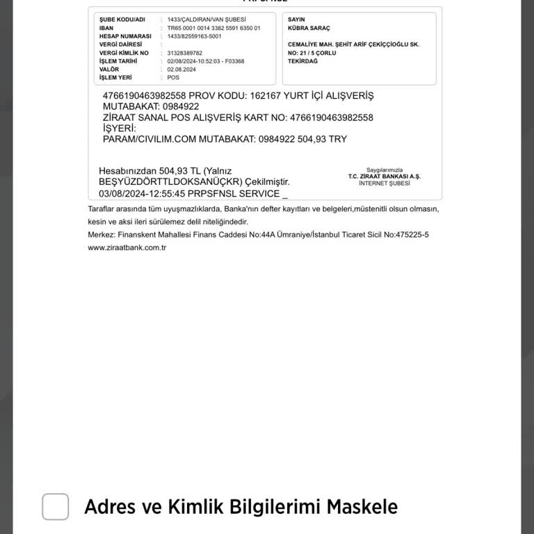 Civilim 'den Alışveriş Yaptım Paramı Çekti Siparişlerim Onaylanmadı
