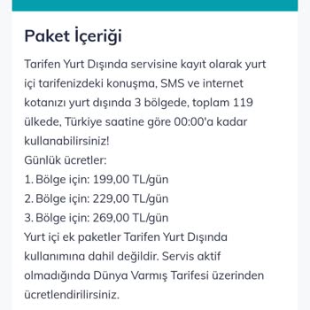 TT Mobil Tarifem Yurt Dışında Paketi Kullanamıyorum
