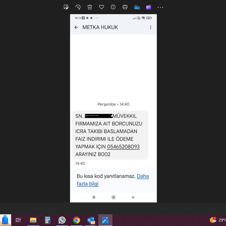 Metka Hukuk Dan Gelen Mesaj