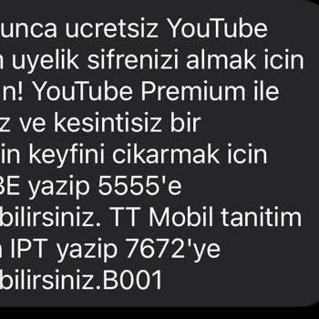 Türk Telekom- Youtube.com 3 Aylık Hediye Şifre Yalanı