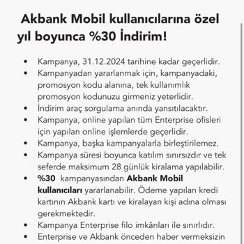 Enterprise Akbank Mobil Uygulama İndirim Sorunu