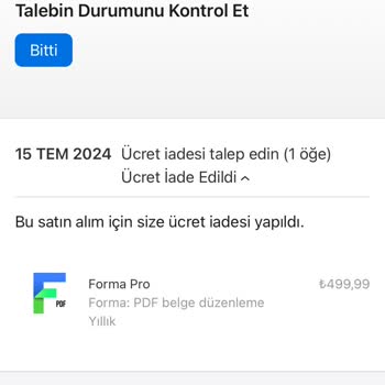 Apple Store Ücret İade Edildi Yazdığı Halde İade Olmadı