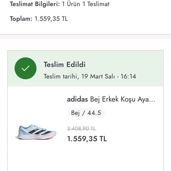 Adidas Adizero RC5 Ftw Kalitesiz Ürün Değişim Reddi.