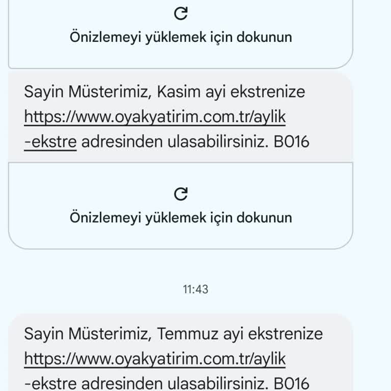 OYAK Yatırım Kapalı Ve Hiç Kullanılmamış Hesaba Ekstre Gönderiyor