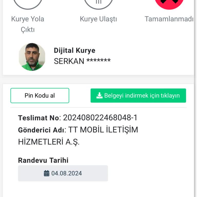Dijital Kurye Kurye Talimatım Olmadan Kargomu Reddetti