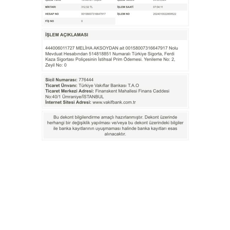 VakıfBank Poliçe İptali Ve Tutar İadesi