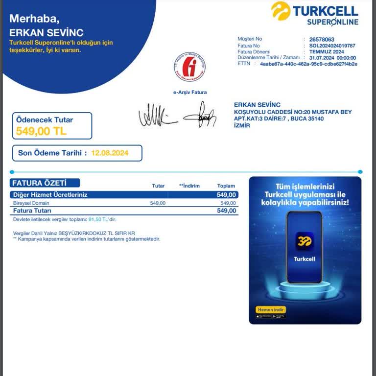 Turkcell Haksız Fatura: Almadığım Hizmet İçin 549 TL Kesildi!