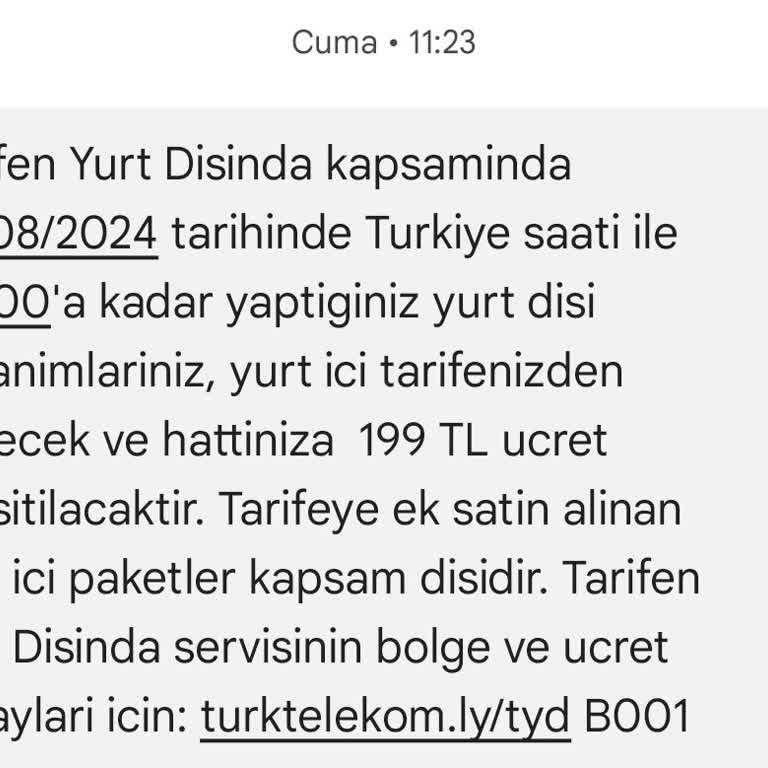 Türk Telekom Yurt Dışı Kullanım