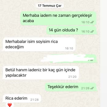 Kevser Sarıoğlu Geciken Kargo Ve İade Süreci Sorunu