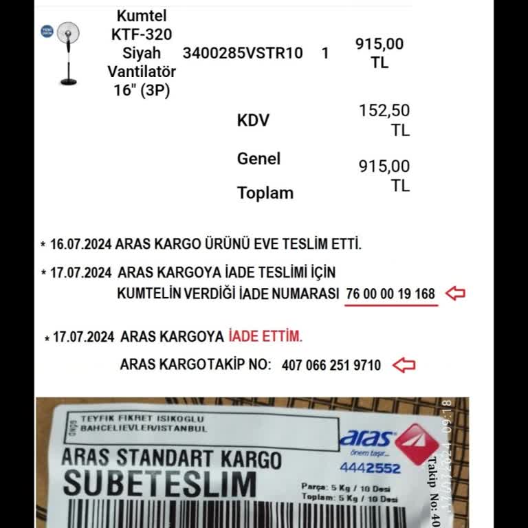 Kumtel Aş Paramı İade Etmiyor