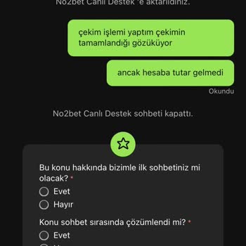 No2bet 5000₺ Ödememi Yapmıyor Ve Destek Vermiyor