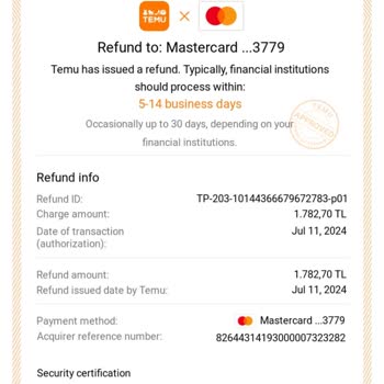 Temu Ödenen Çok, İade Az Yansıtıldı.
