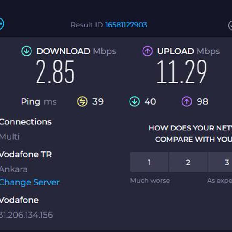 Vodafone Ev İnterneti İndirme Hızındaki Anormal Düşüş