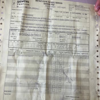 Siemens Ev Aletleri Yeni Alınan Çamaşır Makinesi Sorun Çıkarıyor