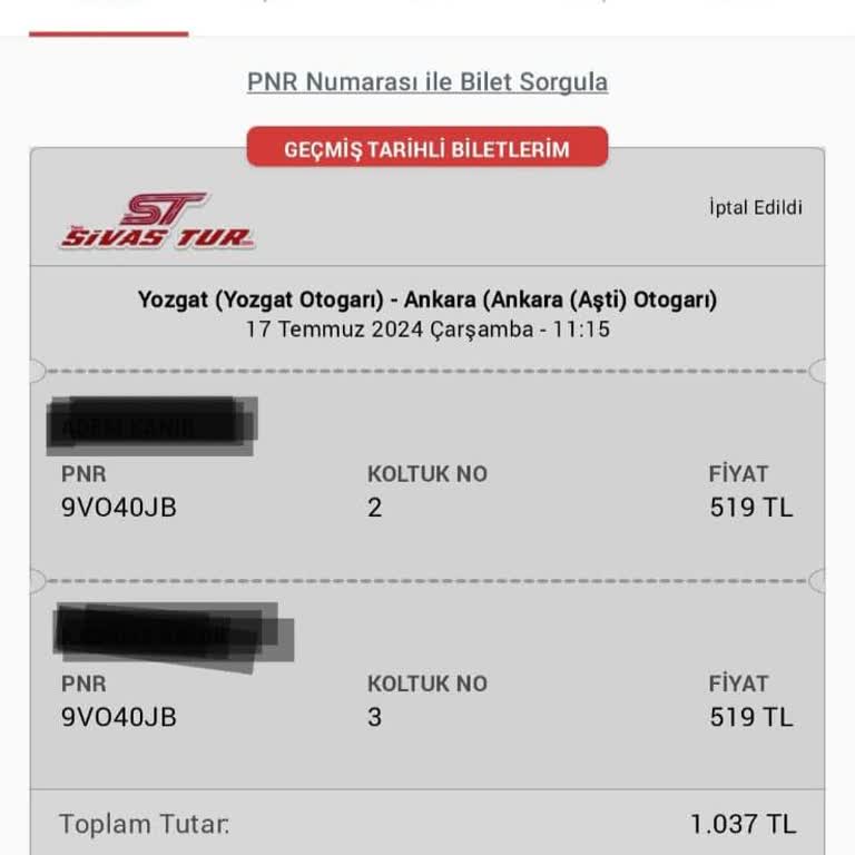 Obilet Firmasından Otobüs Bileti Aldım İade Edilmedi Şikayetim