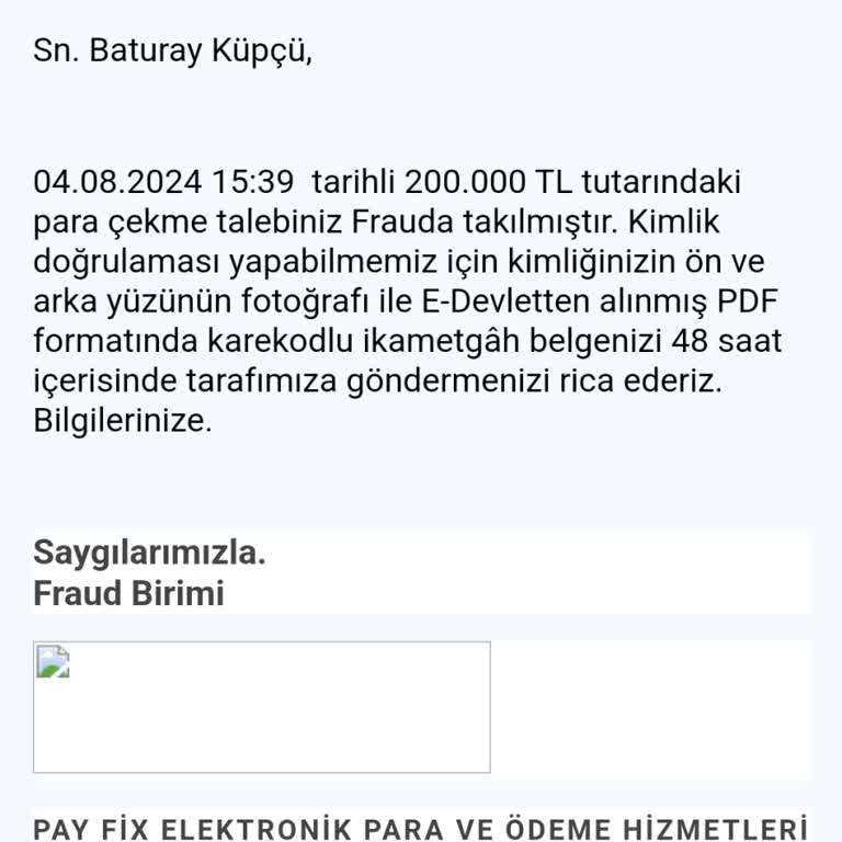 Payfix Fraud Sorunu Yaşıyorum