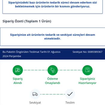 Avansas- Gelmeyen Ürün