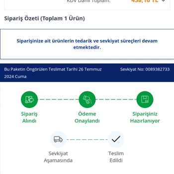 Avansas- Gelmeyen Ürün