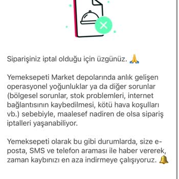 Yemeksepeti Market Yanlış İptal Ve Zorla Ürün Geri Alımı