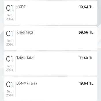 Ziraat Bankası BSMV, KKDF, Kredi Ve Taksit Faizi