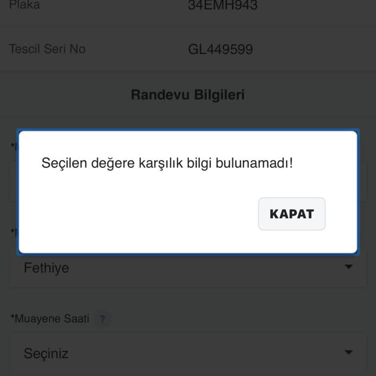 TÜVTÜRK Tüm Randevu Sorunu