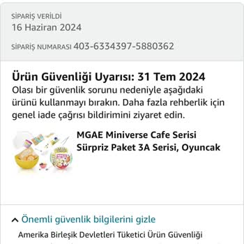 Amazon Ürün Geri Çağırma/iade