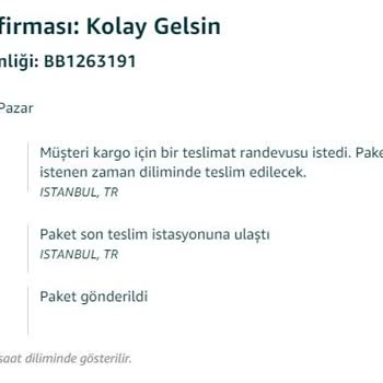 Kolay Gelsin Amazon Ve Kolay Gelsin Sipariş Teslim Sorumsuzluğu