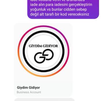 Giydim Gidiyor Müşteriye Para İadesi Yapmıyor