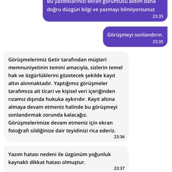 Getir Getirmiyor Yardımcı Olmuyorlar
