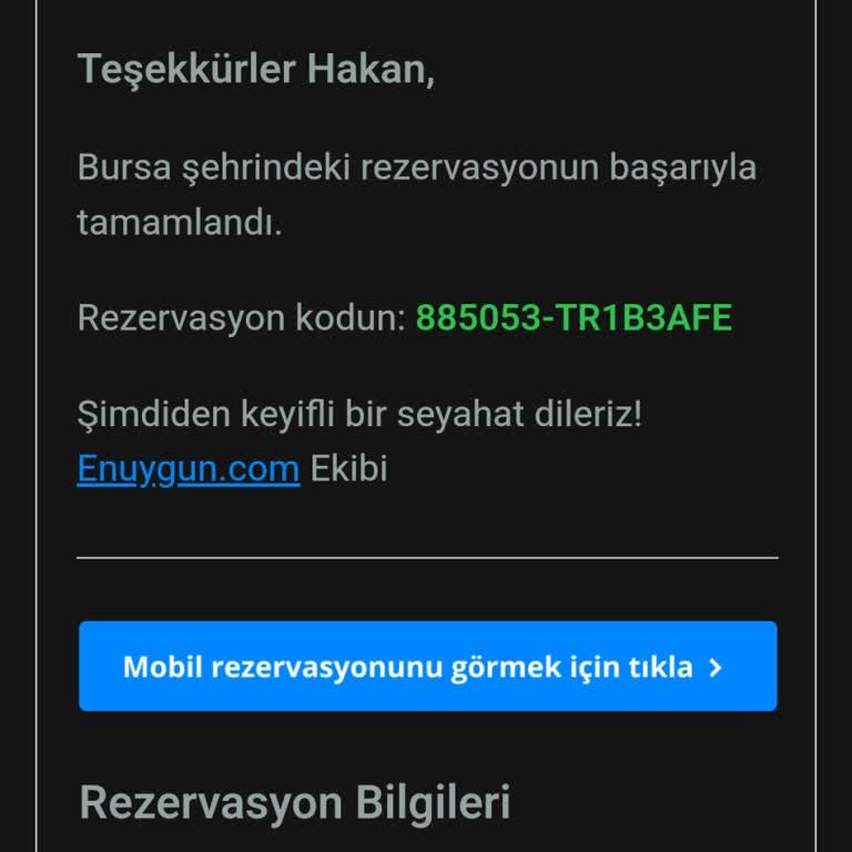 Grand Bursa Otel Otel Rezervasyonunda Yaşanan Sorun Ve İade Problemi