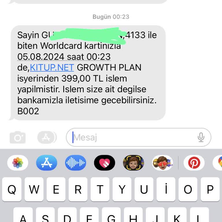 Kitup Bilgim Dışından Kartımdan Para Çekiyor